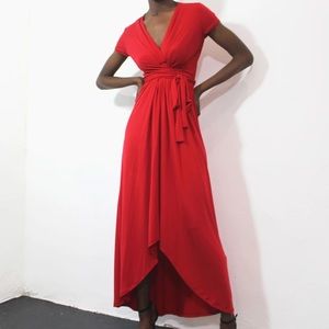 Short Sleeve Maxi Party Dress 